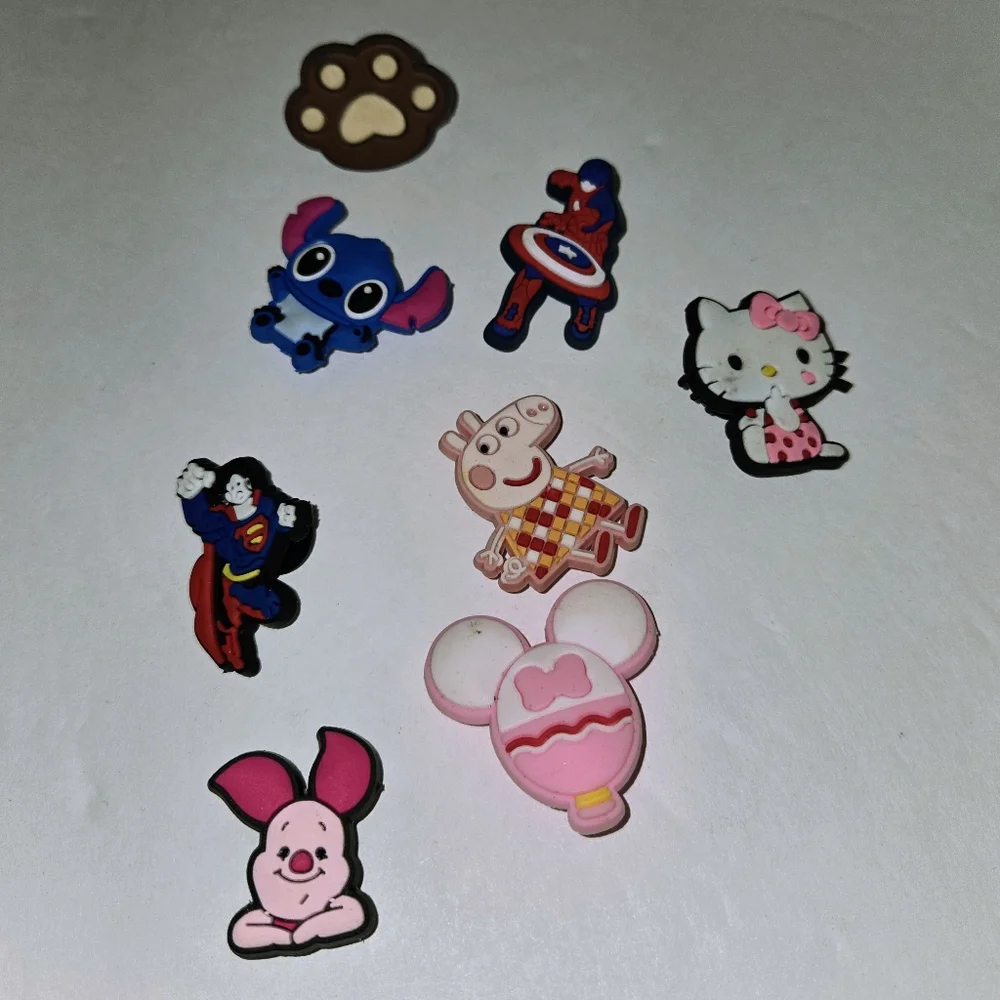 Cute Cartoon Shoe Charms Set 8pcs